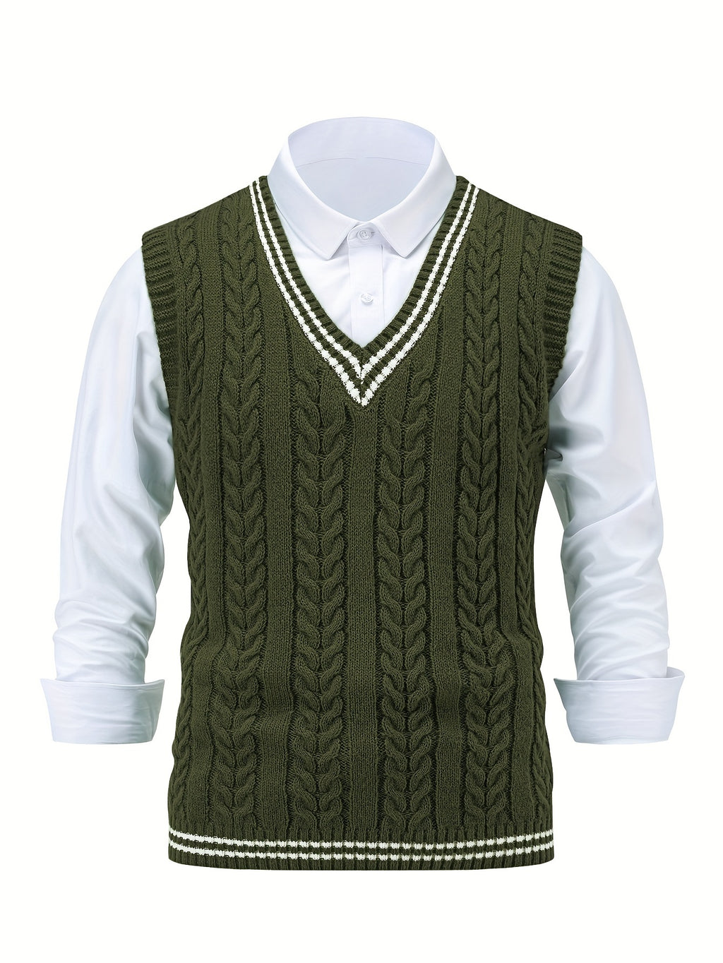 Men's and women's knitted sweaters V-neck vest pullover sleeveless sweater