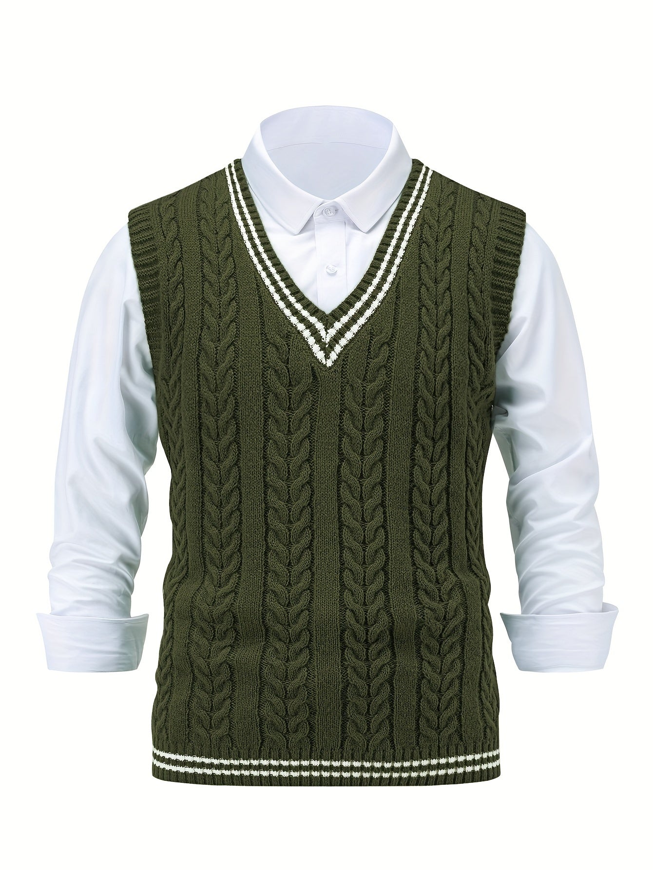 Men's and women's knitted sweaters V-neck vest pullover sleeveless sweater