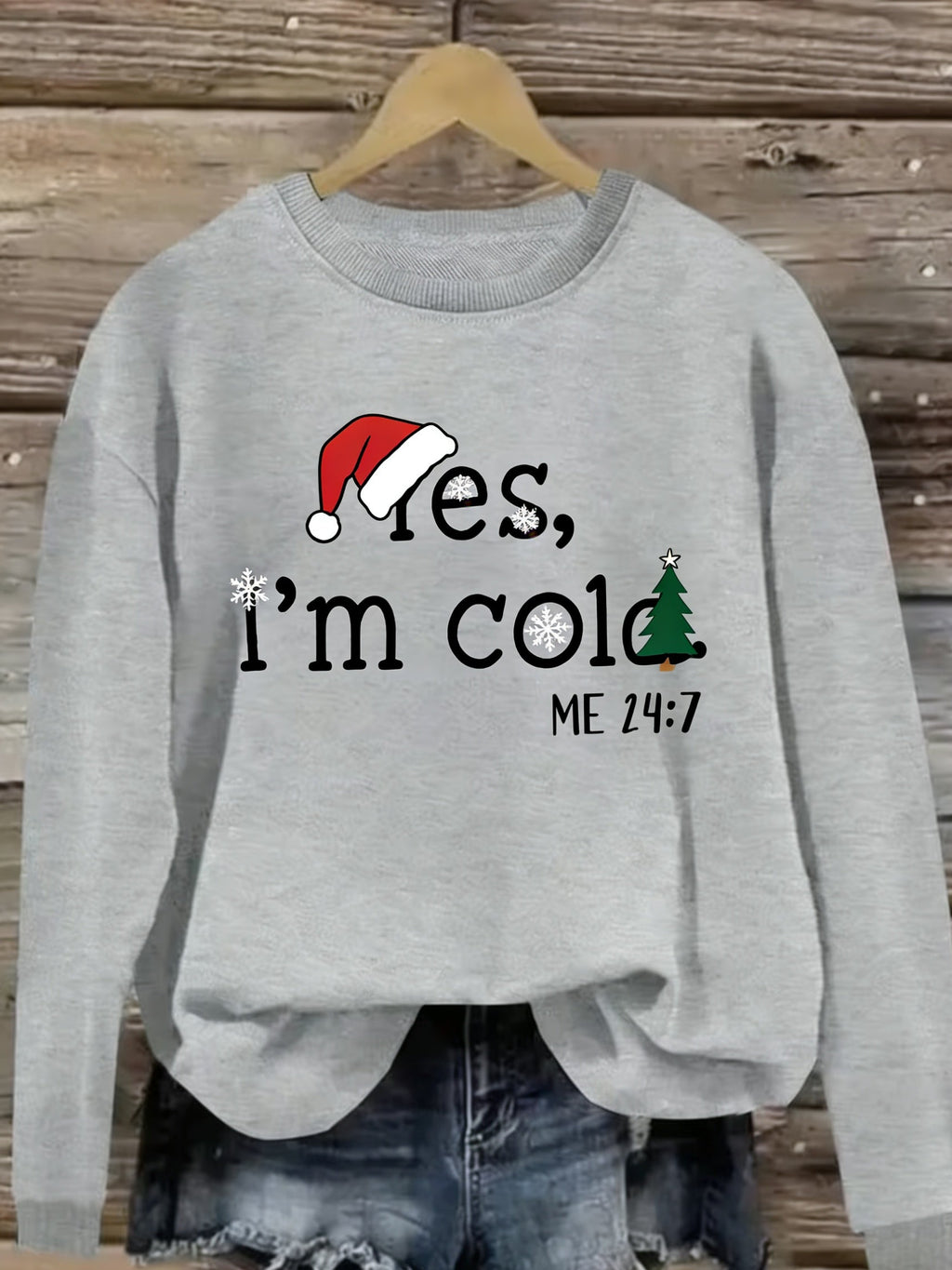 1pc Ladies Casual Round Neck Sweater, Autumn And Winter Long-Sleeved Pullover, Black Sweatshirt, European And American Fashion Printing, Halloween, Christmas, Bows, Candy Bars, Snowflakes, Books, Apples, Gingerbread Men, Christmas Trees