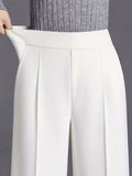 Women's elegant high-waisted wide-leg trousers