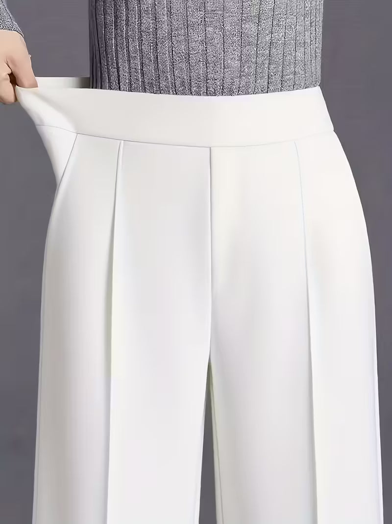 Women's elegant high-waisted wide-leg trousers