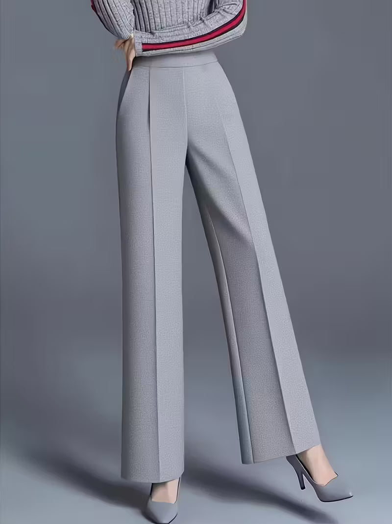 Women's elegant high-waisted wide-leg trousers