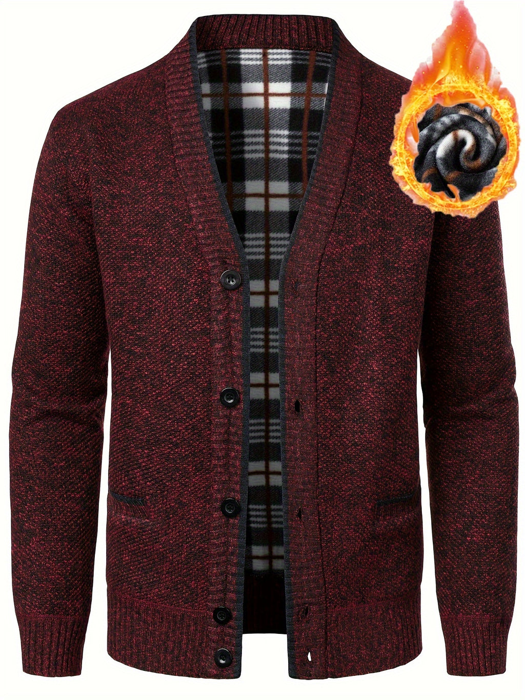 Men's V-Neck Casual Knitted Jacket Fall and Winter Men's Clothing Bestseller