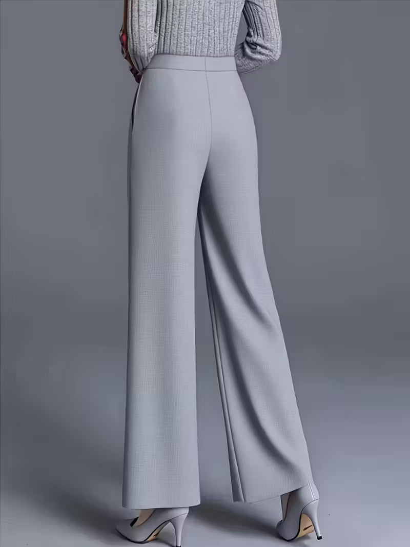 Women's elegant high-waisted wide-leg trousers
