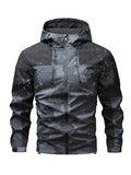 Men's All-Season Fashion Sports Outdoor Multifunctional Camouflage Jacket, Zippered Pockets, Large Capacity, Military Style, Suitable for Outdoor Activities, Travel, Fishing, Hiking, Hooded Design, Adjustable Fit, Lightweight and Versatile Style