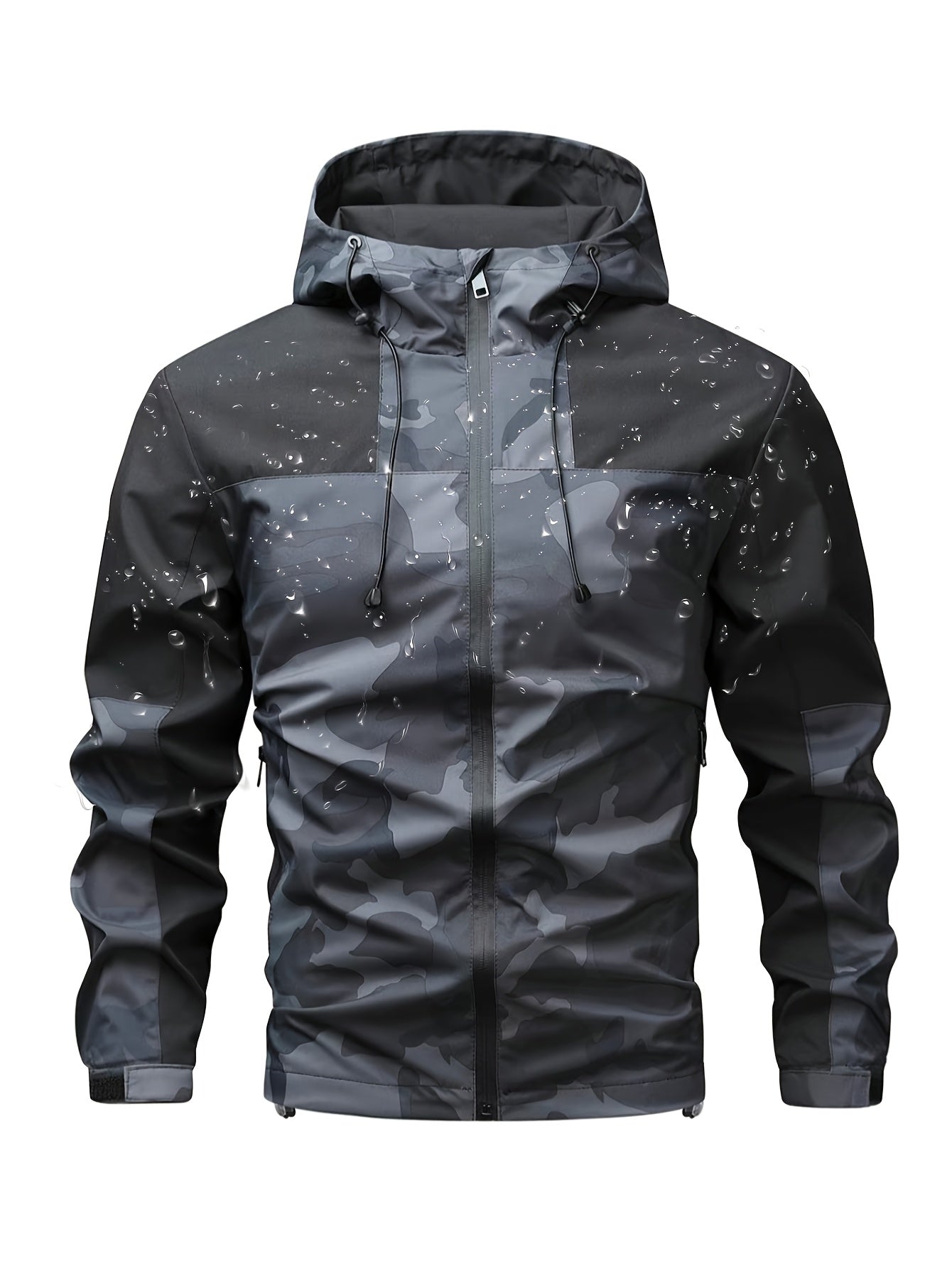 Men's All-Season Fashion Sports Outdoor Multifunctional Camouflage Jacket, Zippered Pockets, Large Capacity, Military Style, Suitable for Outdoor Activities, Travel, Fishing, Hiking, Hooded Design, Adjustable Fit, Lightweight and Versatile Style