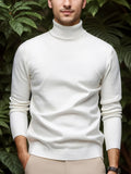 new autumn and winter men's solid color lapel pullover knitted sweater