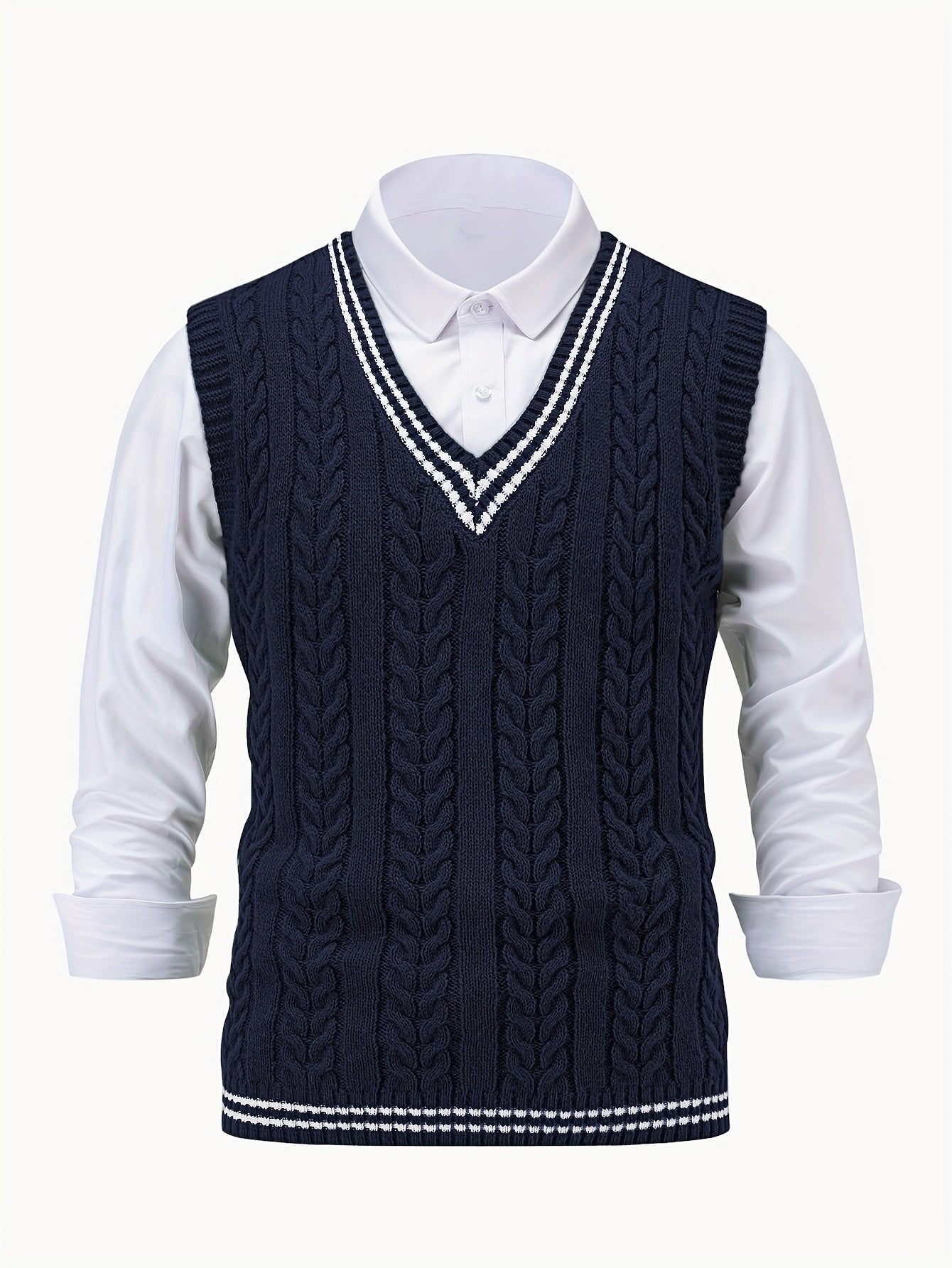 Men's and women's knitted sweaters V-neck vest pullover sleeveless sweater