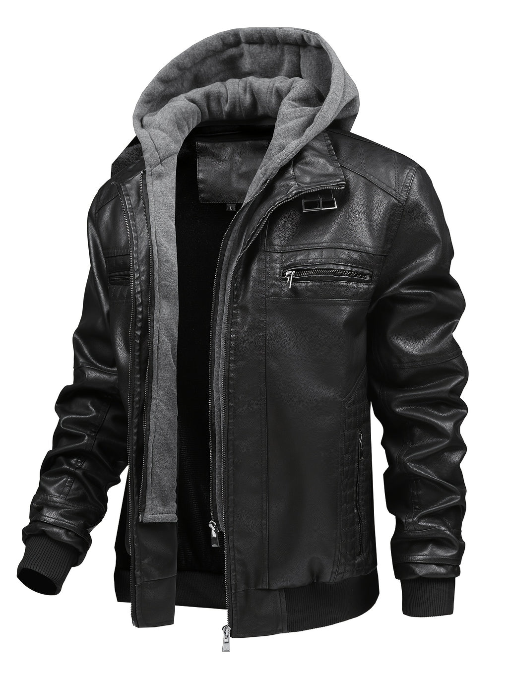Autumn and Winter Fashion Hooded Motorcycle Jacket, Slim Fit Multi-Pocket Outerwear, Casual Daily Jacket, Outdoor Winter Wear, Lined Winter Coat, Slim Fit Hooded Jacket, Modern Outerwear Look, Slim Fit Design