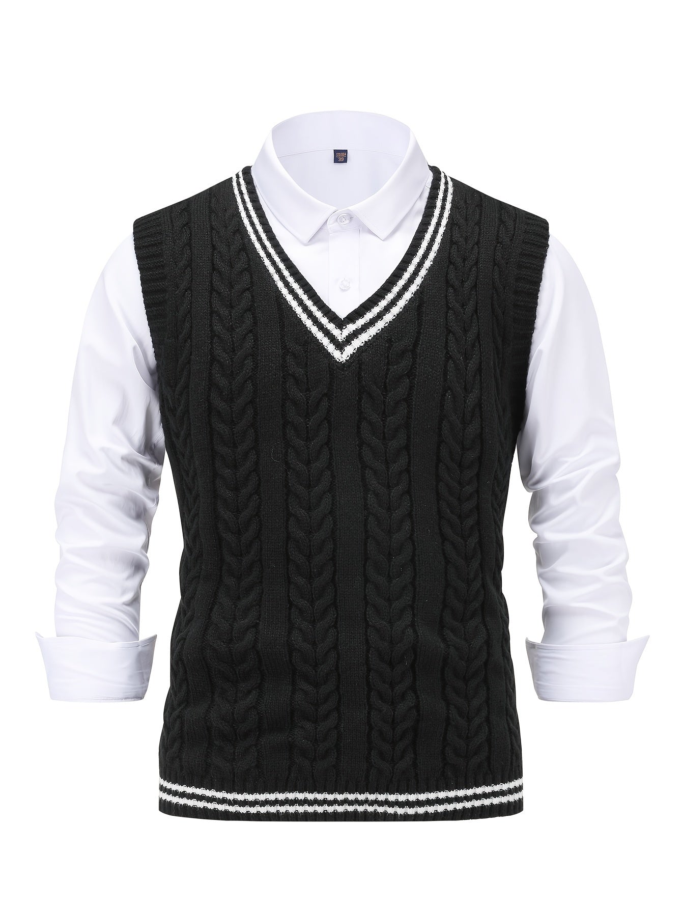 Men's and women's knitted sweaters V-neck vest pullover sleeveless sweater