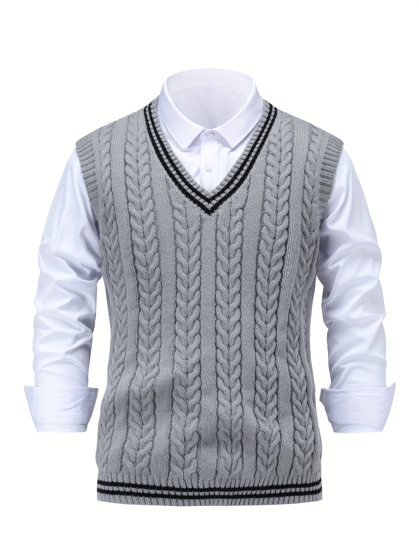 Men's and women's knitted sweaters V-neck vest pullover sleeveless sweater