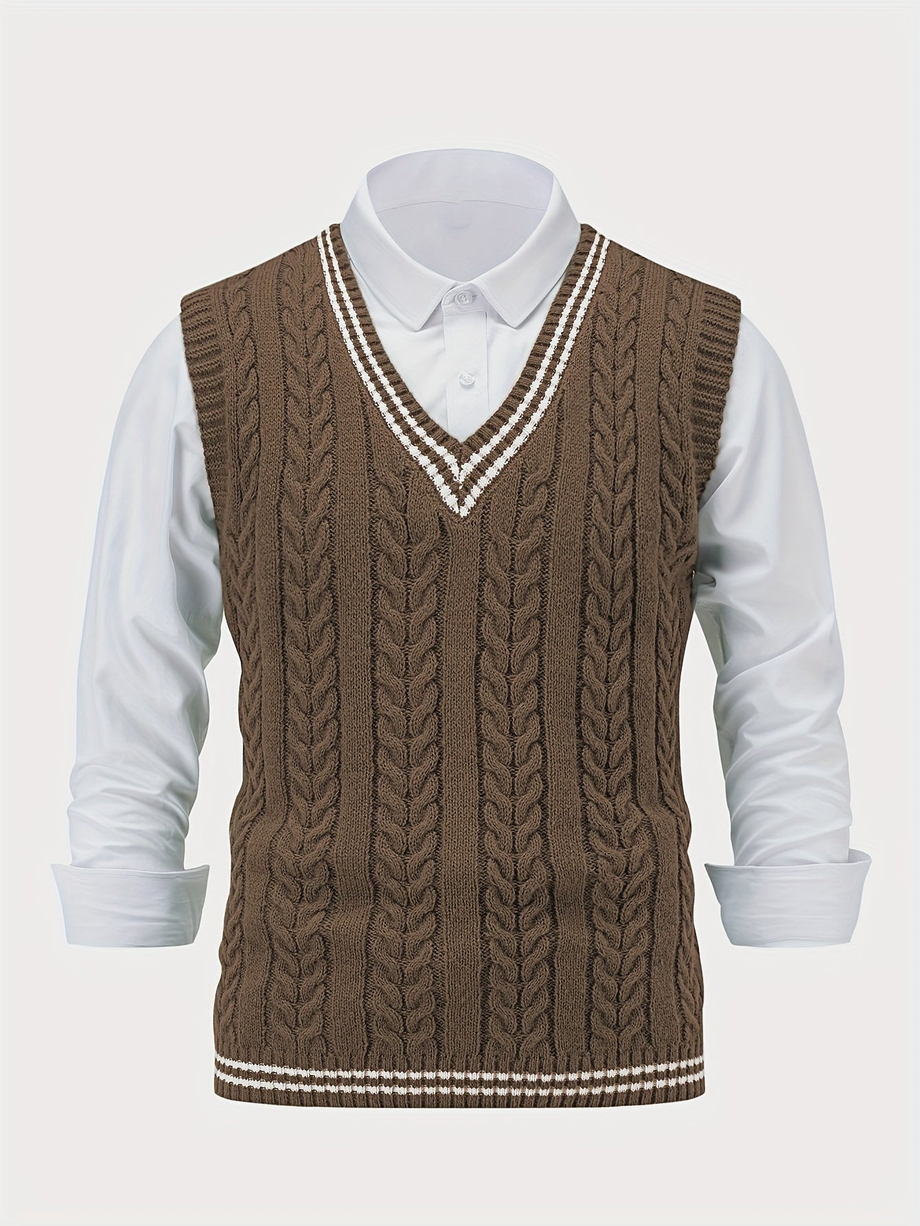 Men's and women's knitted sweaters V-neck vest pullover sleeveless sweater