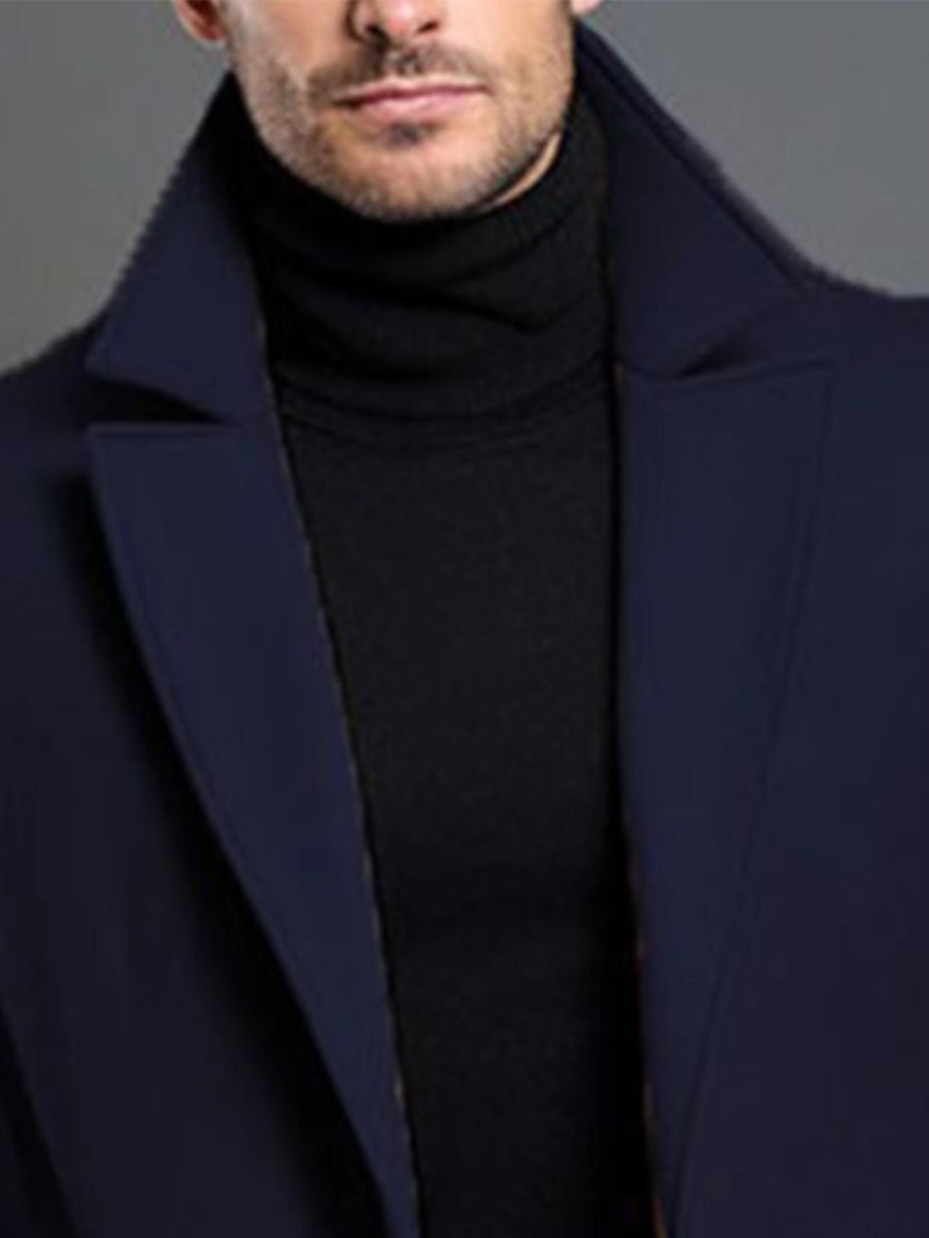 Men's British Coat Jacket - Collar, Single-Breasted Button Front, -like Pocket - Winter Warmth, Casual & Formal (Weddings, Business, Daily Wear) - Hand Washable (No Dry Clean)