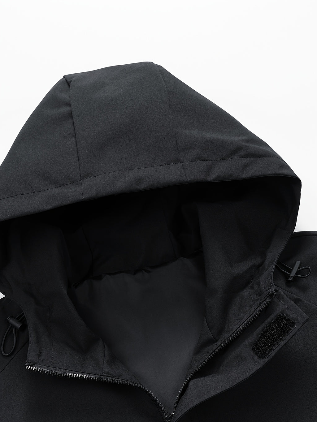 Men'S Lightweight Hooded Jacket - Full-Zip Outdoor Coat with Adjustable Hood, Zippered Pockets - Windproof Casual Workwear for Hiking, Urban Commute - Black (Spring/Fall Transitional Layering), Hiking Gear, Durable Polyester Lining