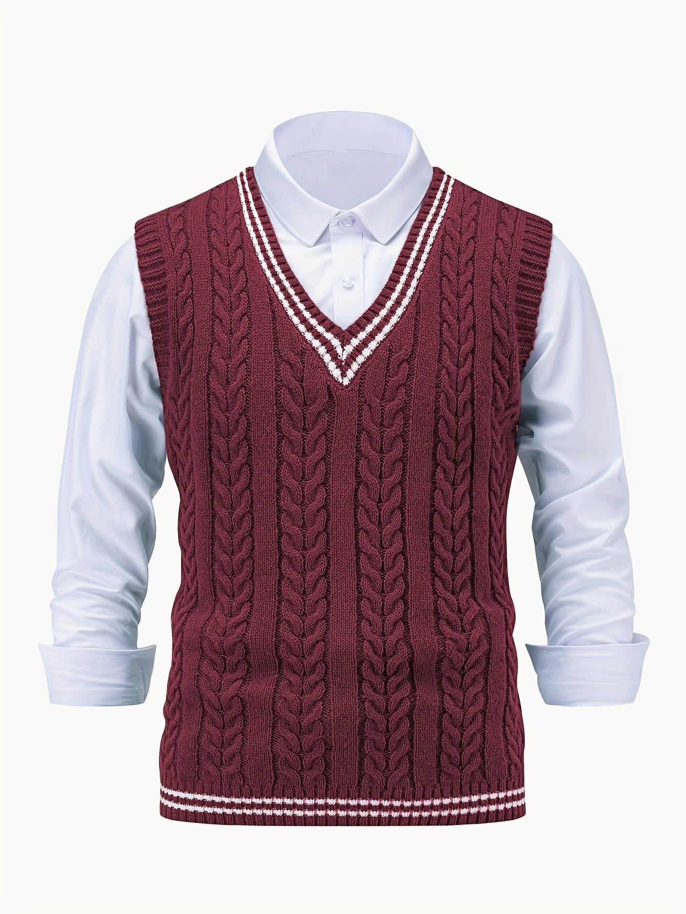 Men's and women's knitted sweaters V-neck vest pullover sleeveless sweater