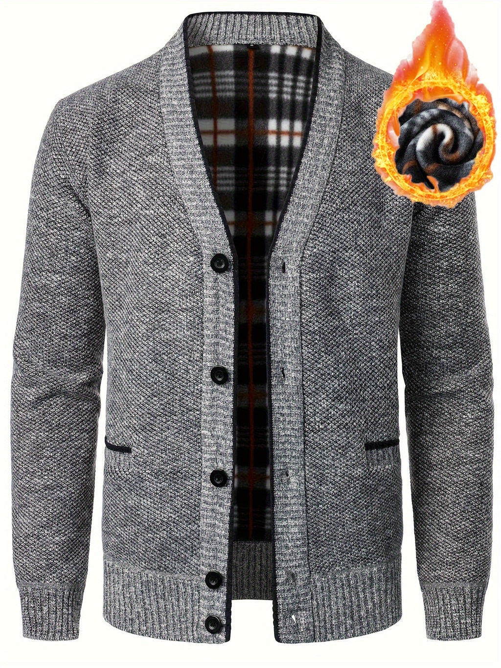 Men's V-Neck Casual Knitted Jacket Fall and Winter Men's Clothing Bestseller