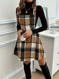 Ladies' New Autumn And Winter 2025 Warm And Versatile Plaid Dress with Suspenders.