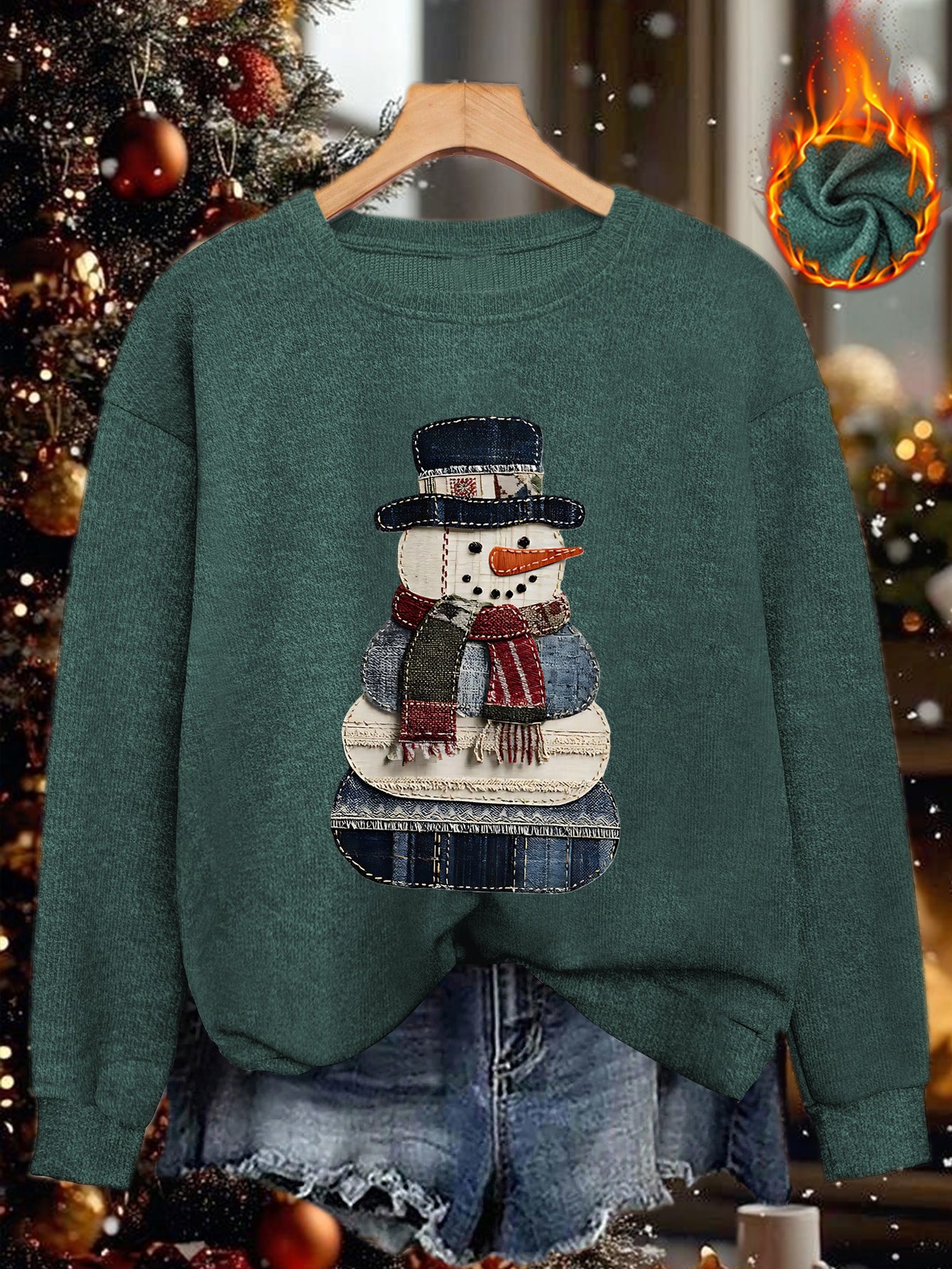 Women's Christmas Snowman & Plaid Patchwork Sweater Jacket - Soft Cozy Round Neck Cardigan, Machine Washable Winter Warm Pullover with Snowman Buttons, Casual Holiday Outfit (Cape-like) Gift for Mom, Wife, - All-Season Wear